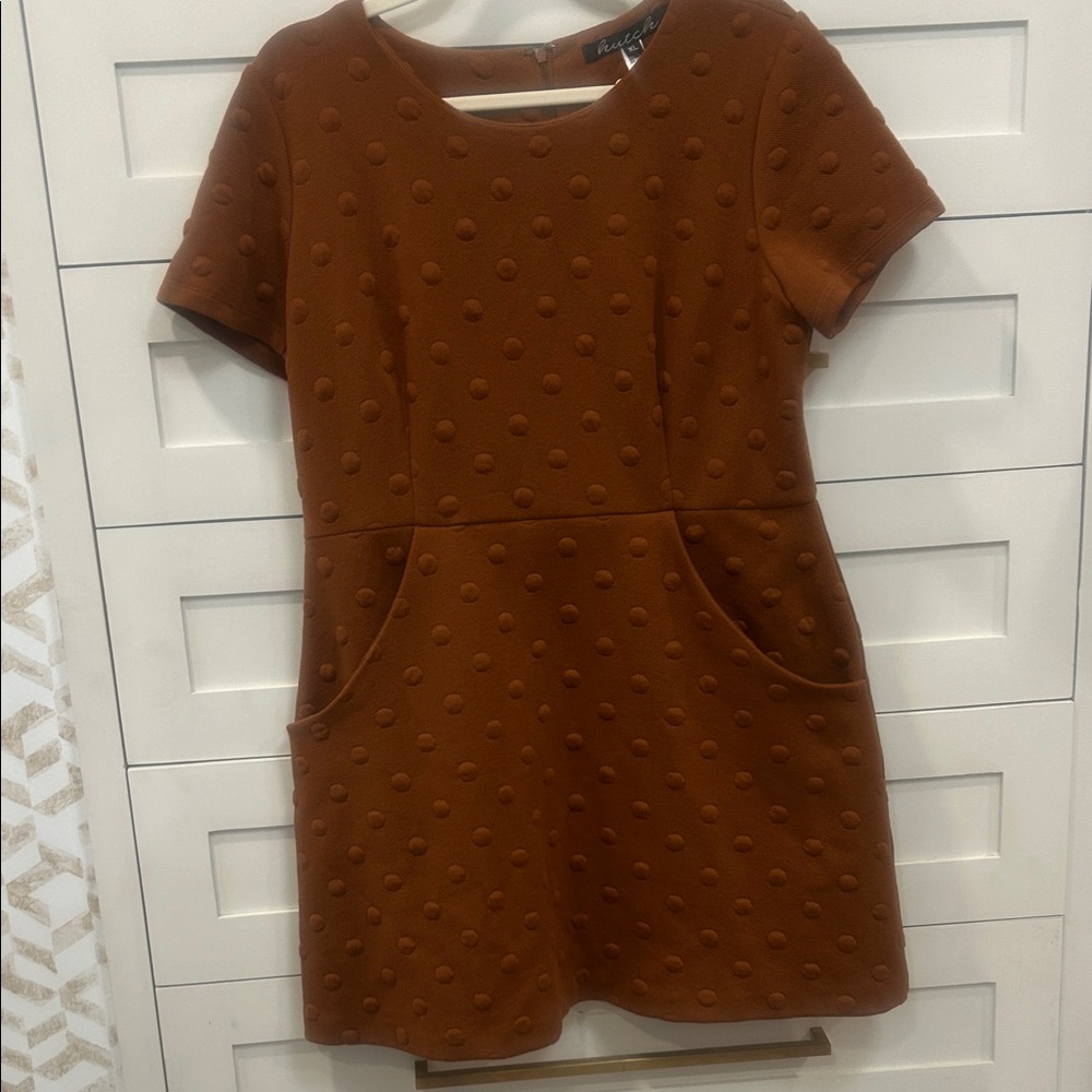 Hutch Rust Polka Dot Mini Dress
